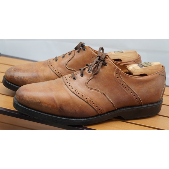 Allen Edmonds Comfort Orthotic Walnut Oxfords, Size 11 B Golf Shoes - Picture 1 of 11
